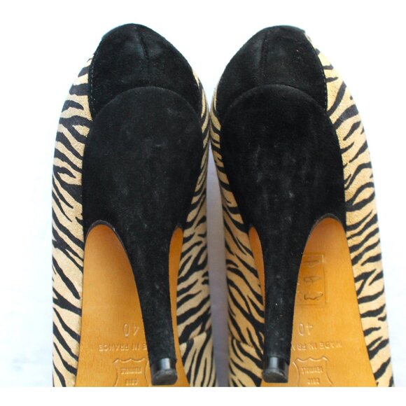 Isabel Marant Zebra Gatsby Heels / Size 40 / Suede Printed Pumps Calf Leather - Picture 7 of 10